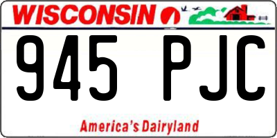 WI license plate 945PJC