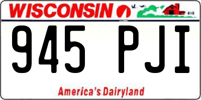 WI license plate 945PJI