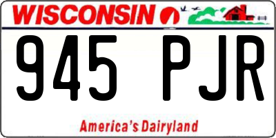 WI license plate 945PJR