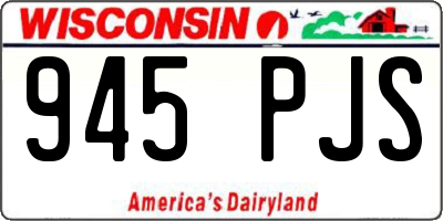 WI license plate 945PJS