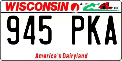 WI license plate 945PKA