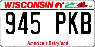 WI license plate 945PKB