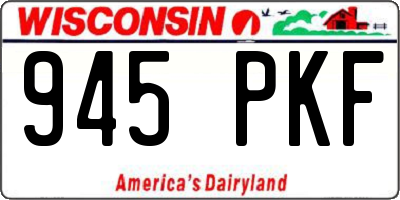 WI license plate 945PKF