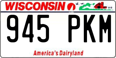 WI license plate 945PKM