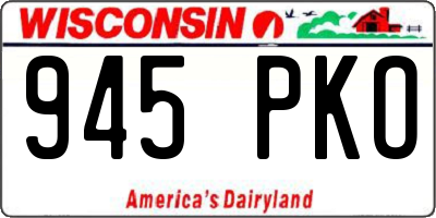 WI license plate 945PKO