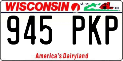 WI license plate 945PKP