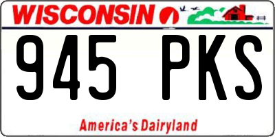 WI license plate 945PKS