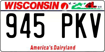 WI license plate 945PKV