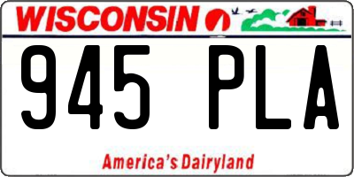 WI license plate 945PLA