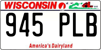 WI license plate 945PLB