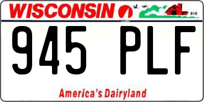 WI license plate 945PLF
