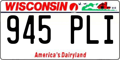 WI license plate 945PLI