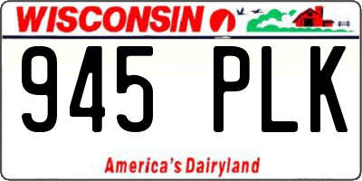 WI license plate 945PLK