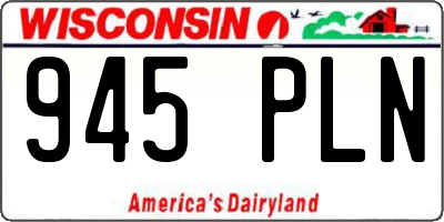 WI license plate 945PLN