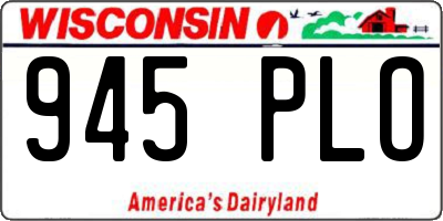 WI license plate 945PLO