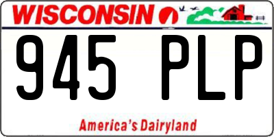 WI license plate 945PLP