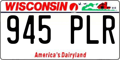 WI license plate 945PLR