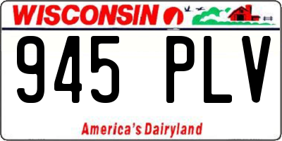 WI license plate 945PLV