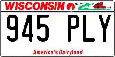 WI license plate 945PLY