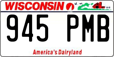 WI license plate 945PMB