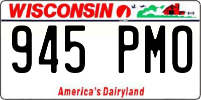 WI license plate 945PMO