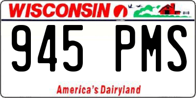 WI license plate 945PMS