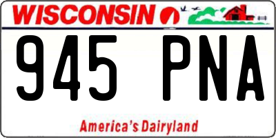 WI license plate 945PNA