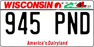 WI license plate 945PND