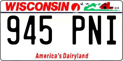WI license plate 945PNI