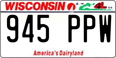 WI license plate 945PPW