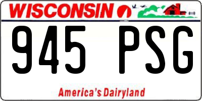 WI license plate 945PSG