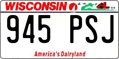 WI license plate 945PSJ