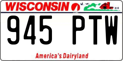 WI license plate 945PTW