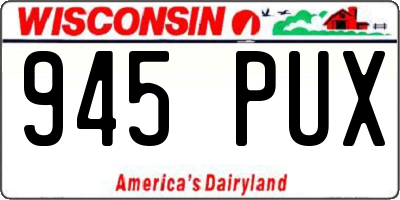 WI license plate 945PUX