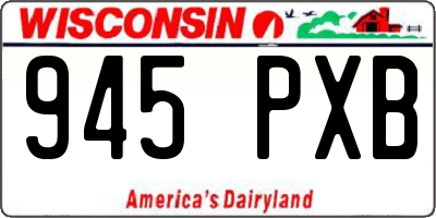 WI license plate 945PXB