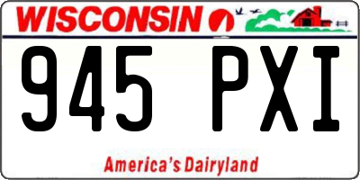 WI license plate 945PXI