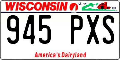 WI license plate 945PXS