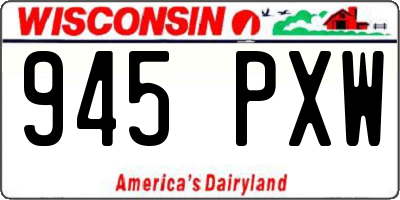 WI license plate 945PXW