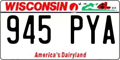 WI license plate 945PYA