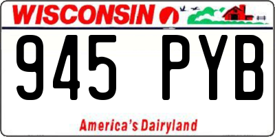 WI license plate 945PYB