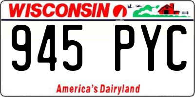 WI license plate 945PYC