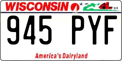 WI license plate 945PYF