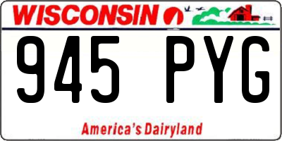 WI license plate 945PYG