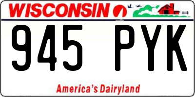 WI license plate 945PYK