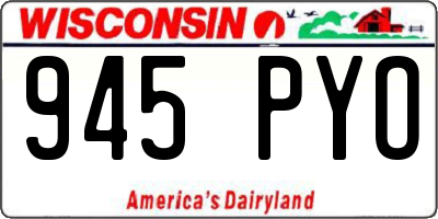 WI license plate 945PYO