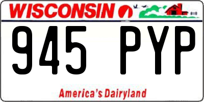 WI license plate 945PYP