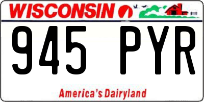 WI license plate 945PYR