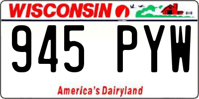 WI license plate 945PYW