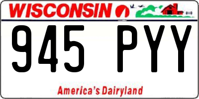 WI license plate 945PYY