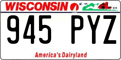 WI license plate 945PYZ